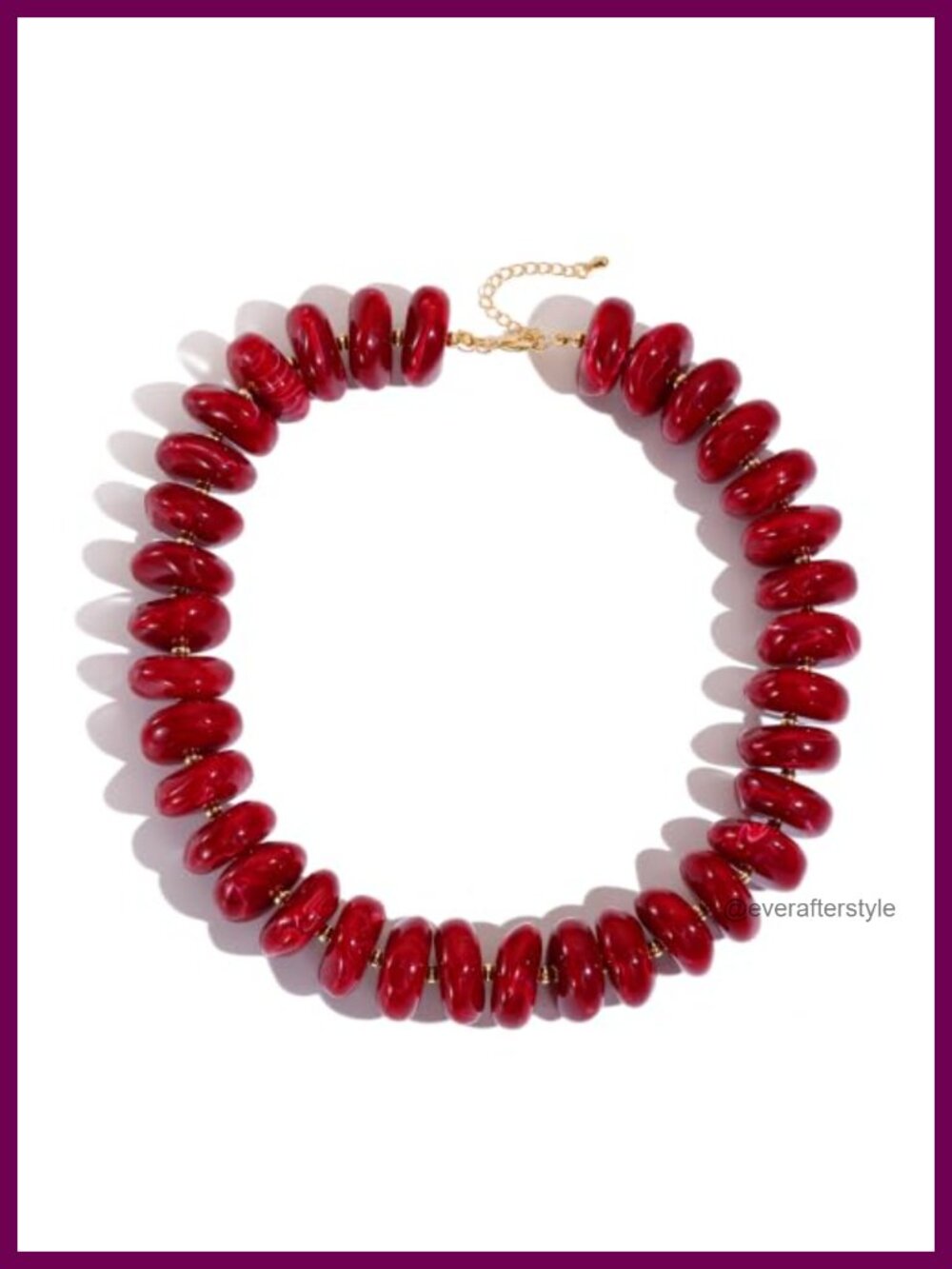 Chunky Acrylic Beaded Statement Necklace Adjustable Choker for Women
